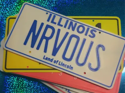 Ferris Bueller's Day Off - License Plate "NRVOUS"