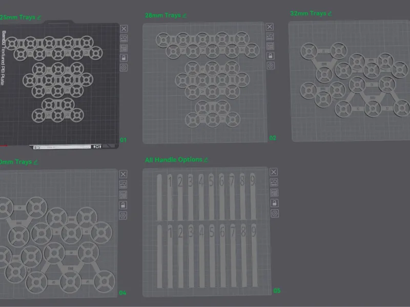 All Movement Trays and Handle Options