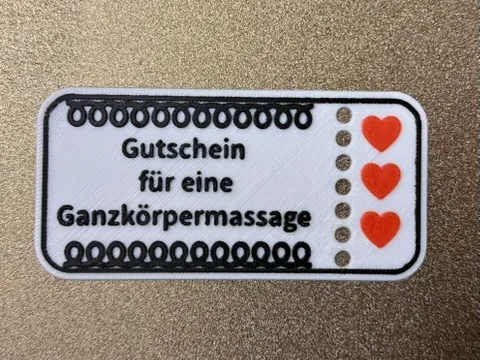 Gutschein für eine Ganzkörpermassage