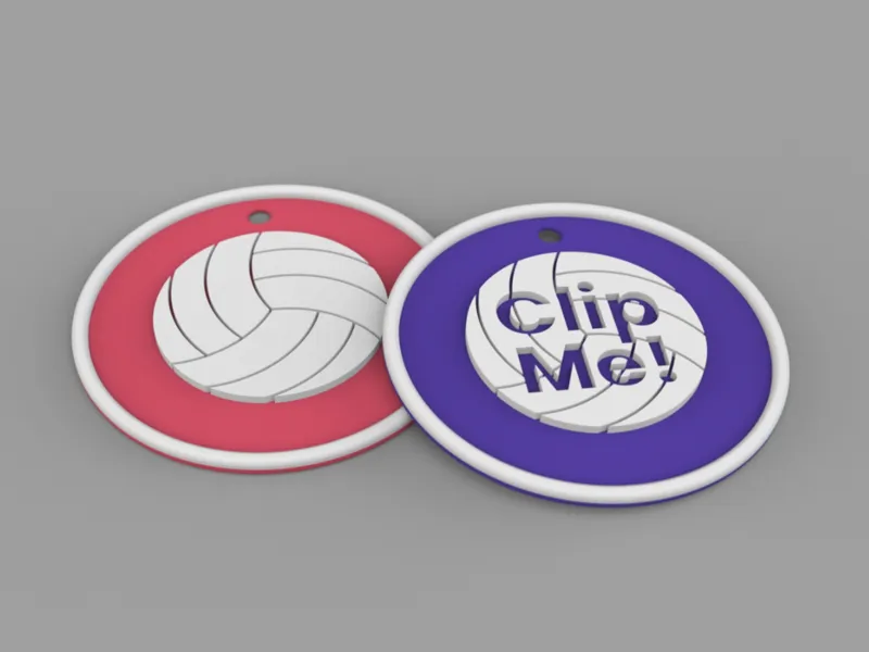 Volleyball "Clip Me!" Clip Bag Tag