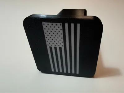 Hitch receiver cover with American Flag