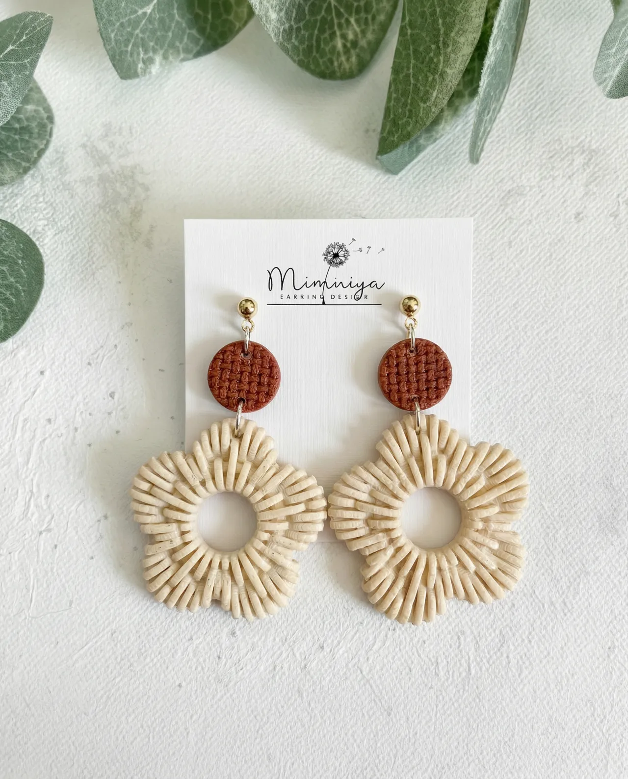 Woven Bloom earring view 3