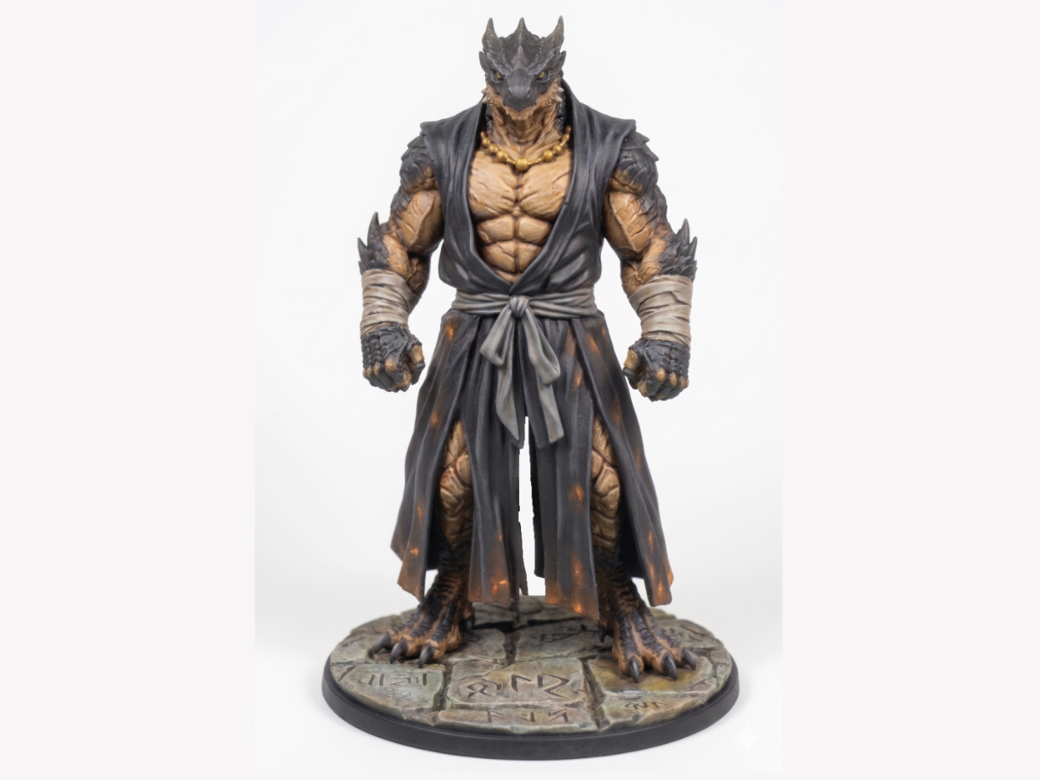 Monk Dragonborn D&D Miniature (45mm)