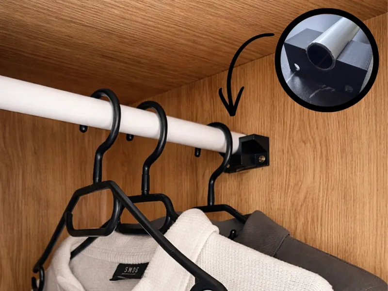 Clothing hanger attachment for 19/20 mm rod