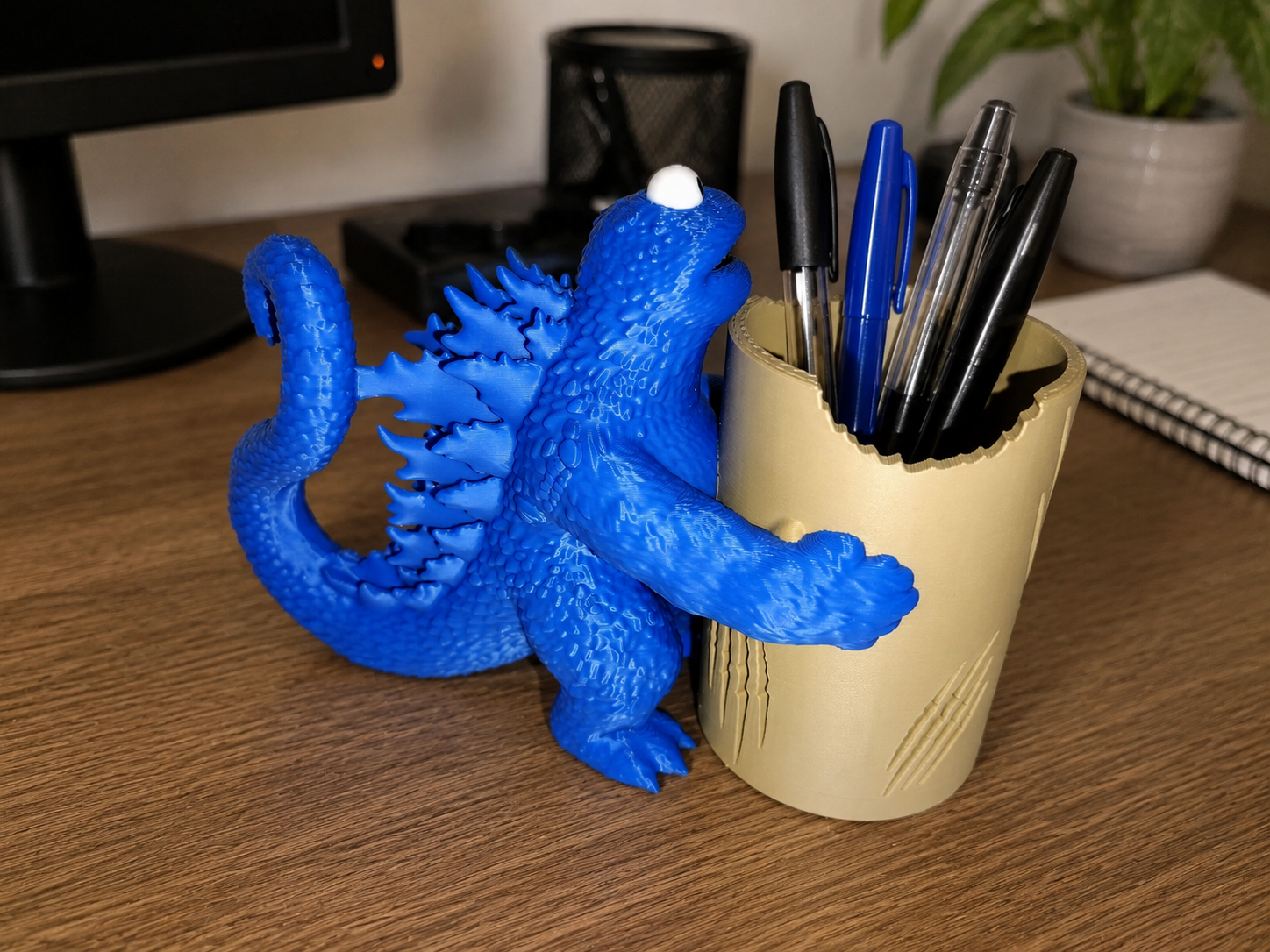 Cookie Monster Godzilla Desktop Pen Holder