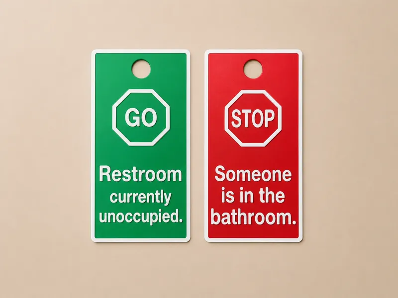 Hanging Restroom in Use Sign for Bathroom Door