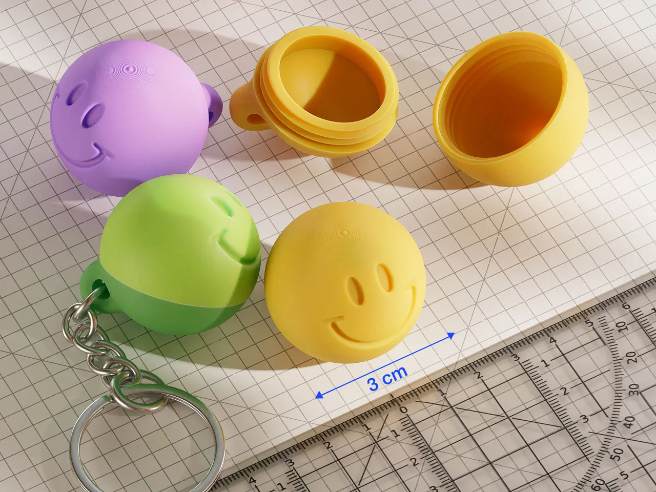 Smiley Keychain / Storage Container view 2