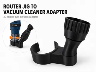 Router Jig to Vacuum Cleaner Adapter