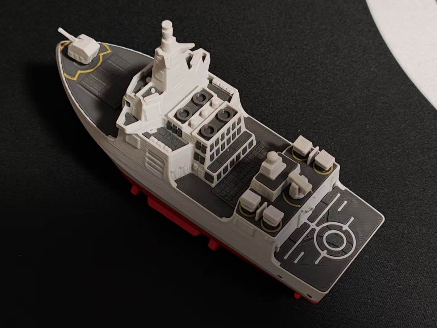 Miniatura 2 do modelo 3D 055驱逐舰幼崽 免胶拼装玩具 Q版055