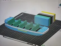 Blue and Green Boat 0.08mm layer, 2 walls, 15% infill