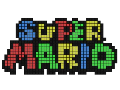 Super Mario Logo Pixel Puzzle