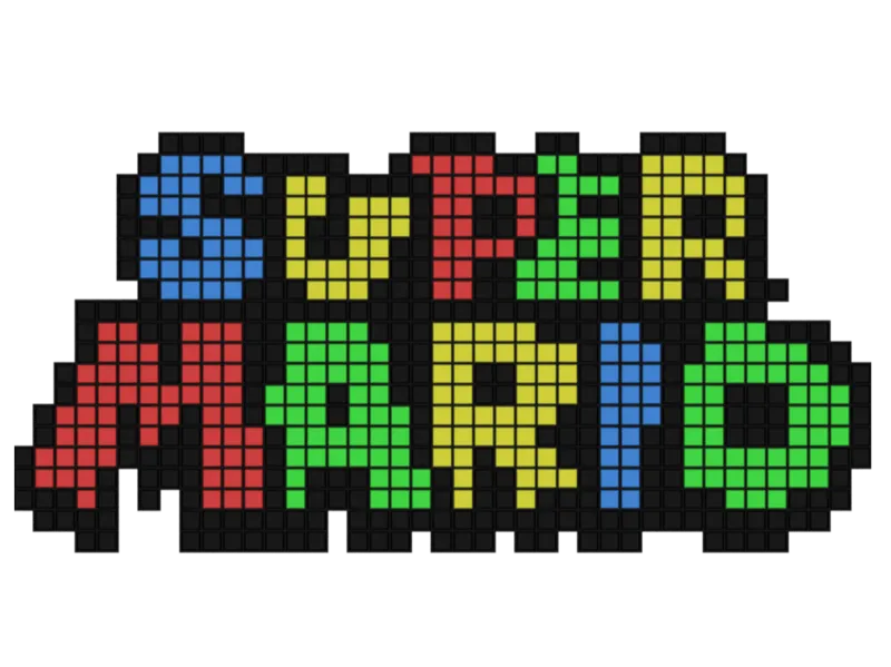 Super Mario Logo Pixel Puzzle