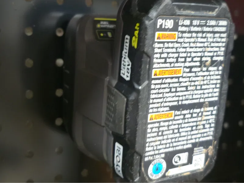 Ryobi ONE+ 18V Battery Charger Pegboard Mount