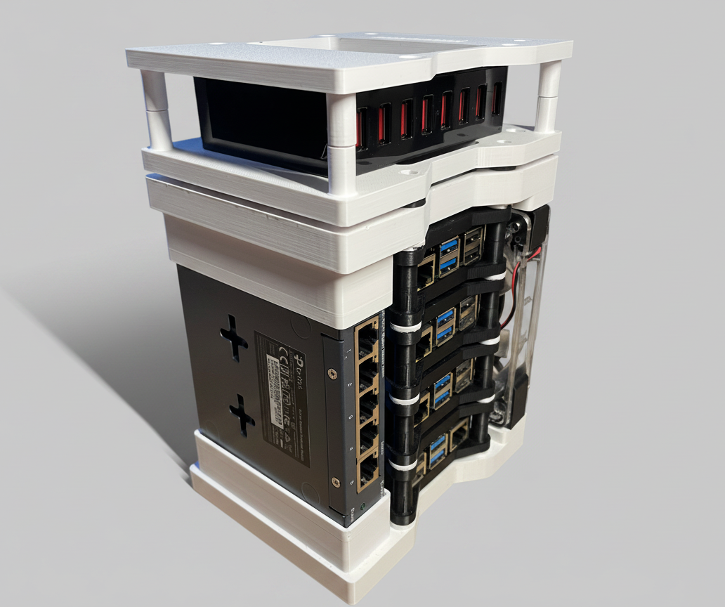 Miniatura 3 do modelo 3D Modular Raspberry Pi Cluster