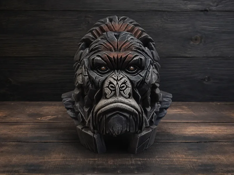 Ironback Gorilla Bust — Fierce Guardian Sculpture