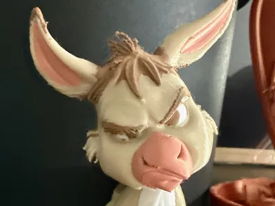 Grumpy Donkey Cute Angry Cartoon Animal MultiColor