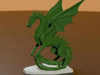 Modern Dragon Low Poly