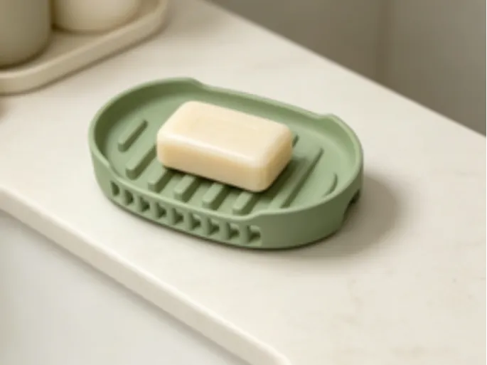 Inclined plane draining soap box