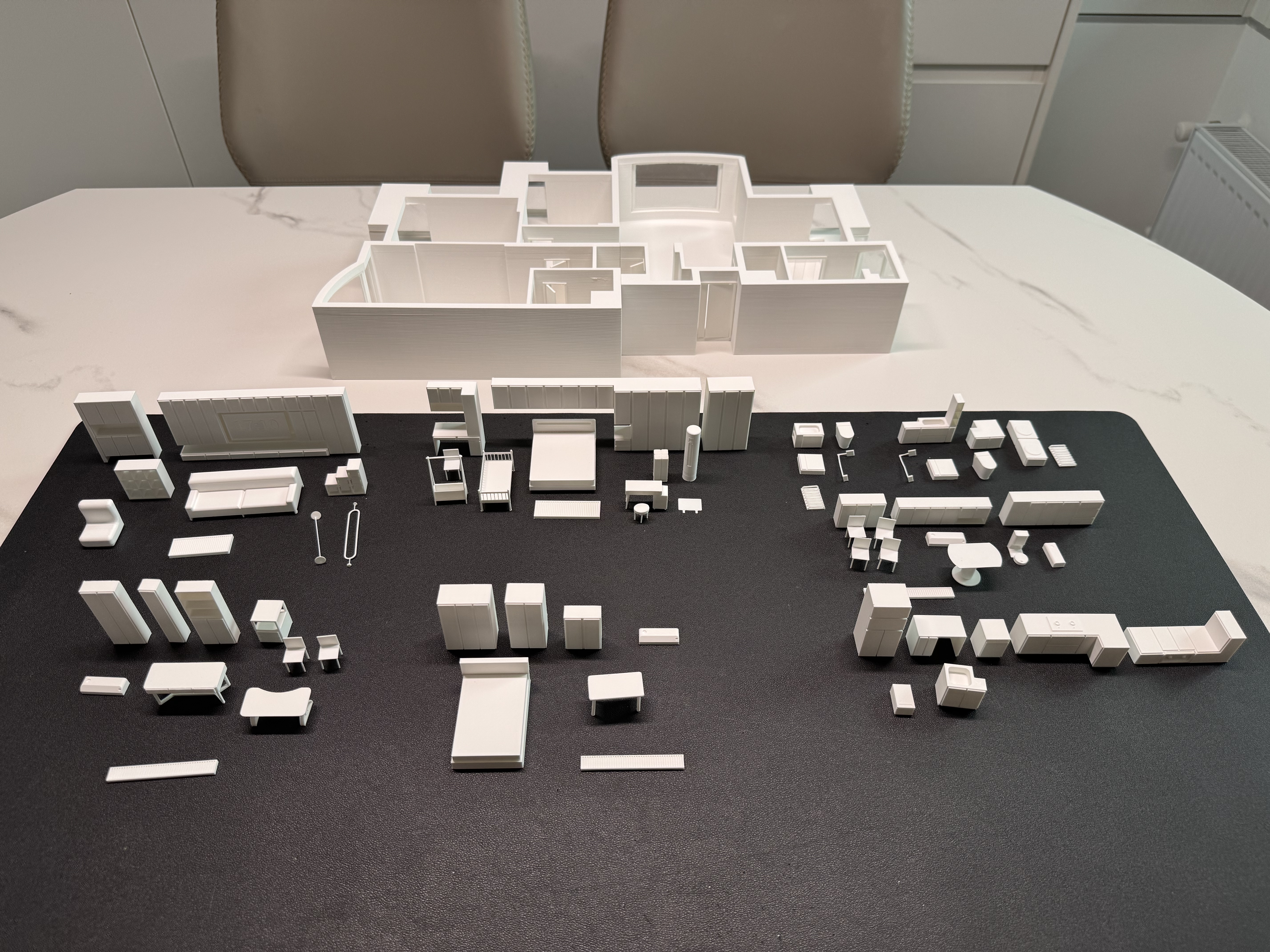 Miniatura 2 do modelo 3D 平层公寓室内微缩模型（1:40，含户型和家具家电模型）