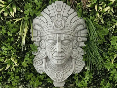 Aztec mask with wall mount