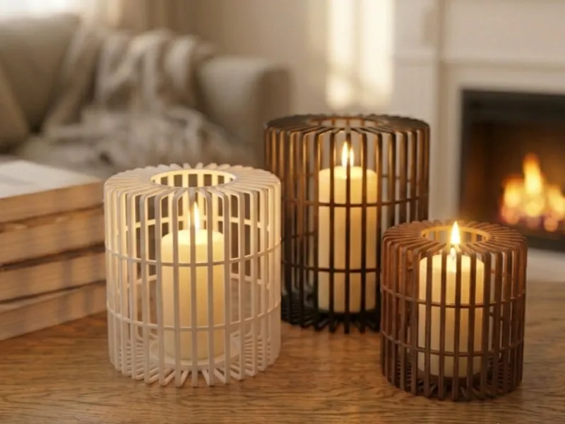 Slatted Cylinder Lantern | Minimalist Decor