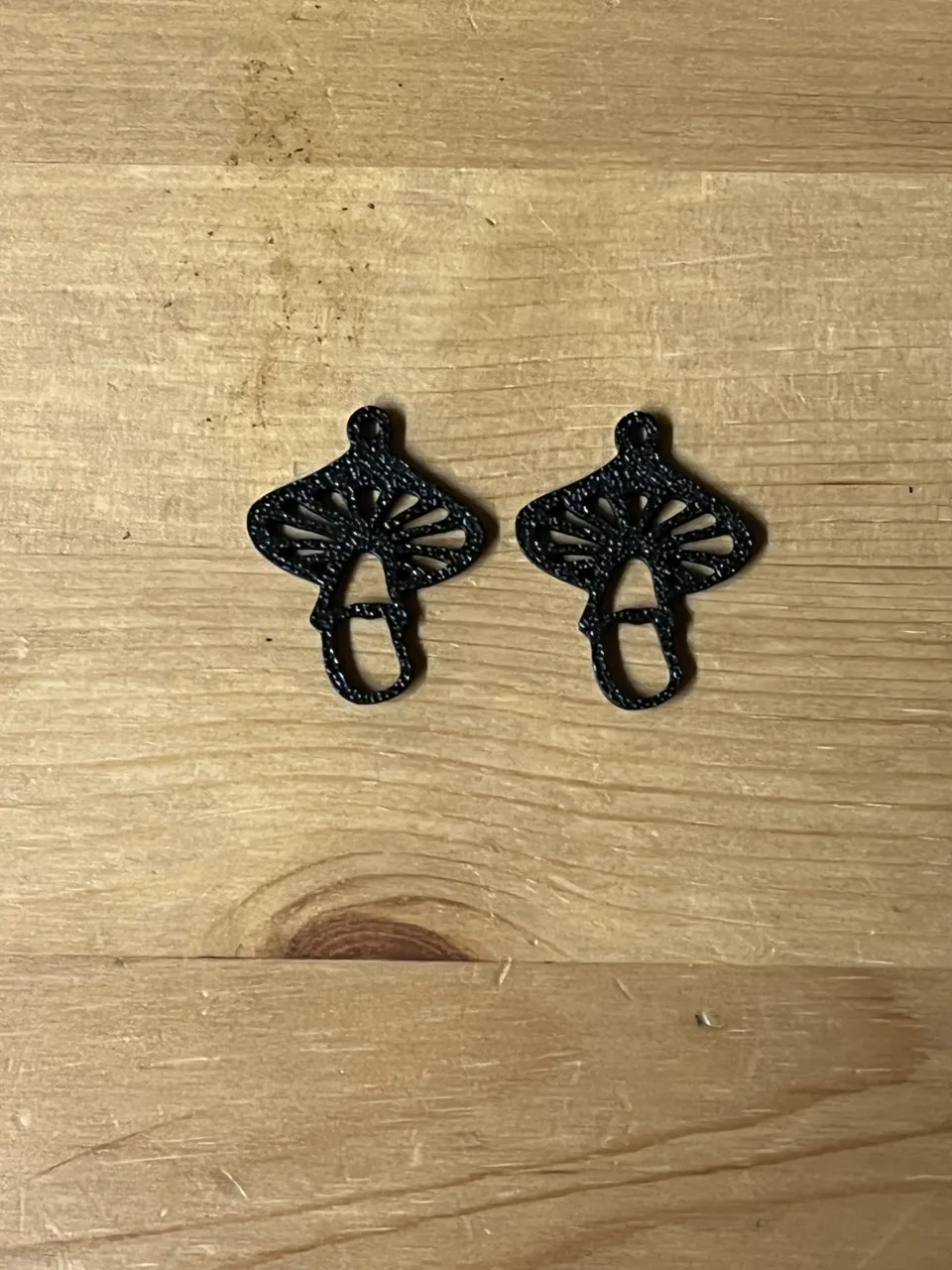 mushroom earrings view 2