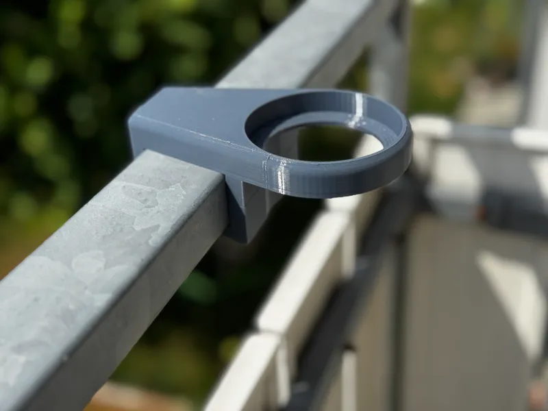Halter für Regenmesser an Balkongeländer 50x30 mm