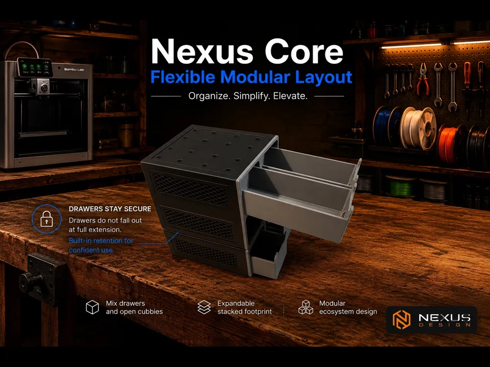 Nexus Core Standard — Modular Drawer System - Free 3D Print Model ...