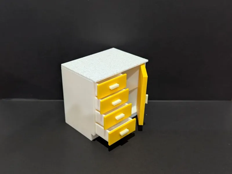Dollhouse 1:12 Kitchen Cabinet 1D 4D - Opening