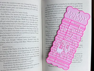 HOT GIRLS READ Library Card Bookmark
