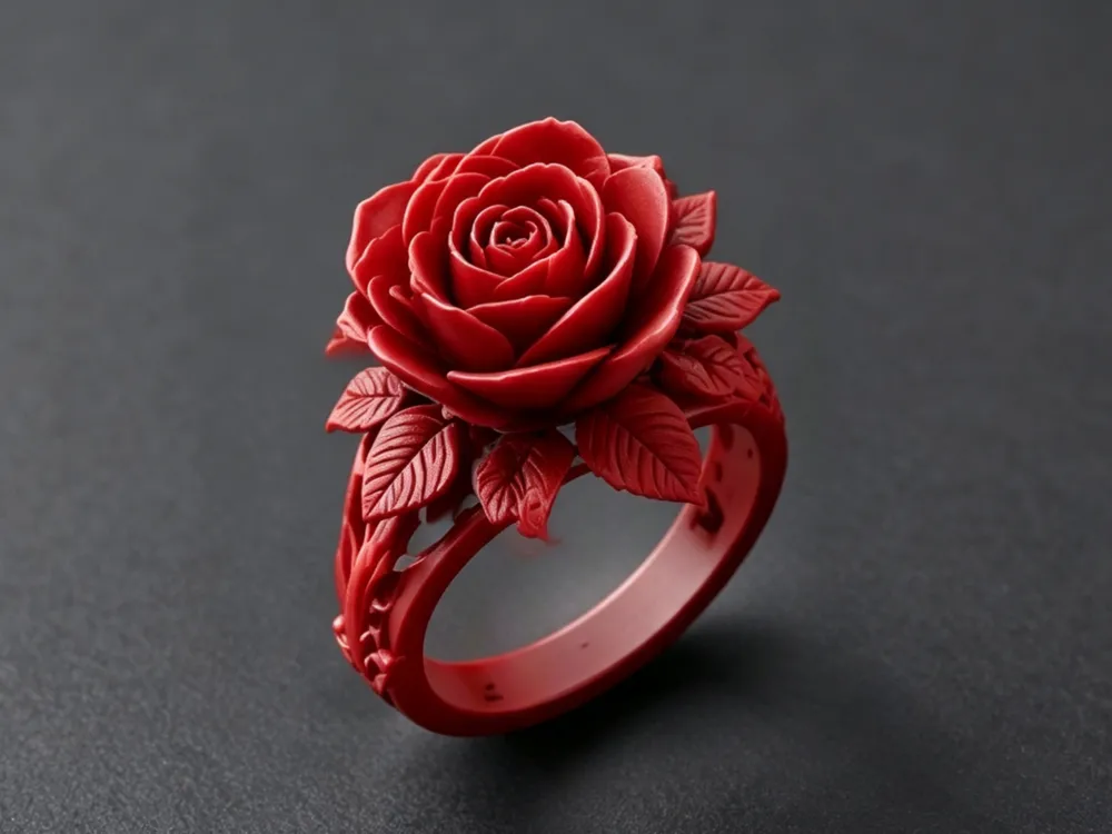 Soporte: 盛放玫瑰・Blazing Full‑Blown Rose. Referencia del modelo original.