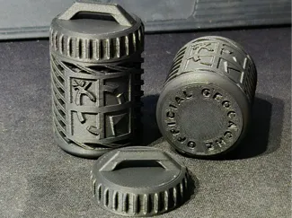 Geocache 30mm with logo