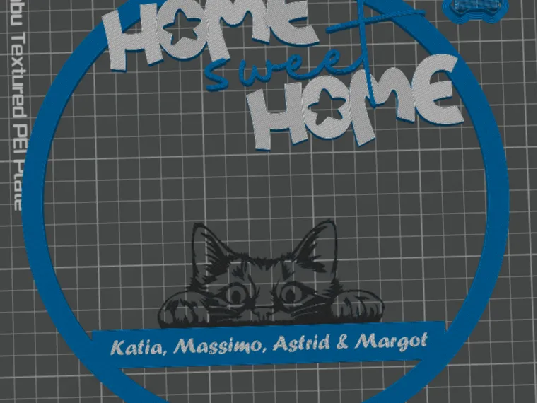 Home sweet home with cat and names