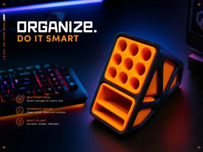 pen holder, low profile - under monitor