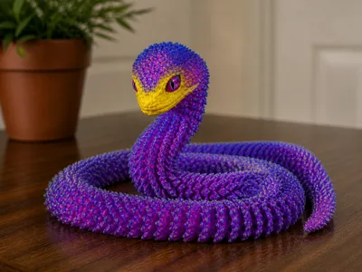 Articulated Fidget Snake toy with Separate Eyes