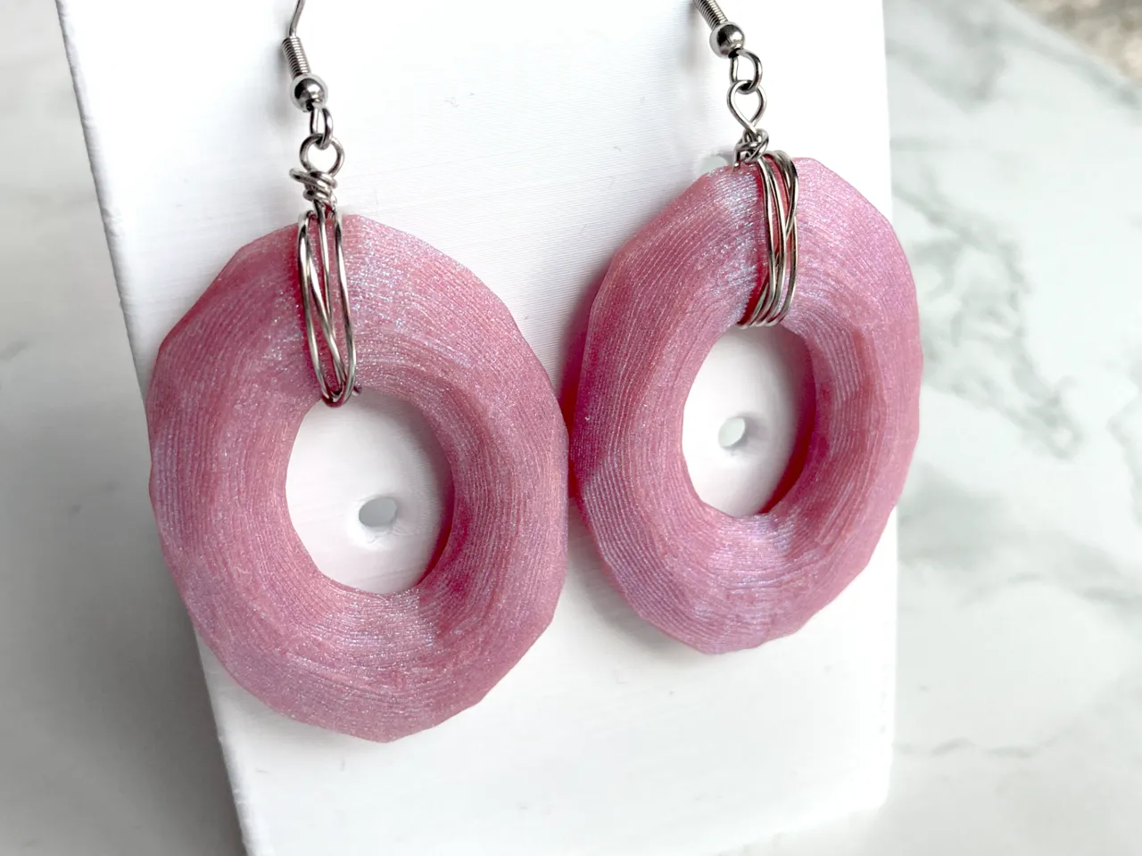 Rough Rock Wire Wrapped Earrings view 3