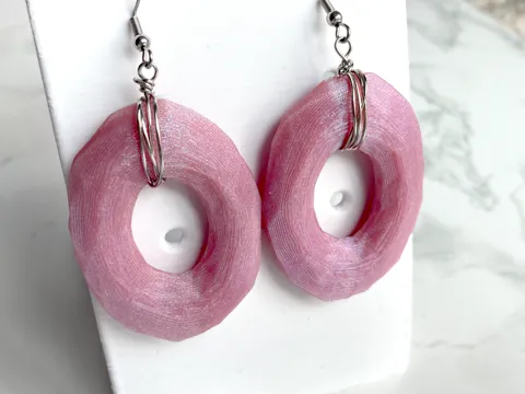 Rough Rock Wire Wrapped Earrings view 3