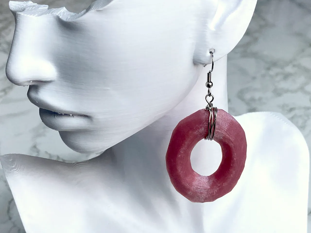Rough Rock Wire Wrapped Earrings view 2