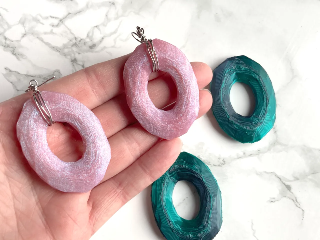 Rough Rock Wire Wrapped Earrings view 4