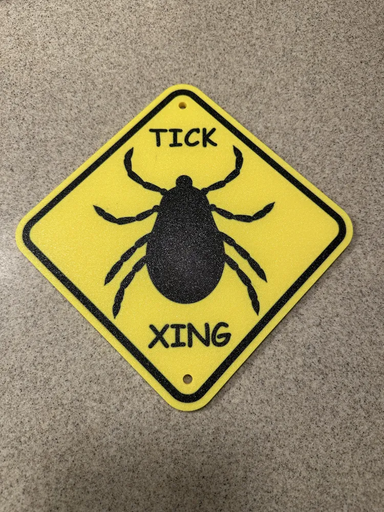 Toick Xsign Tick Crossing Sign - Free 3D Print Model - MakerWorld