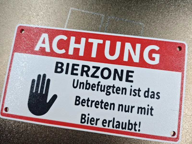 Achtung Bierzone – Lustiges Wandschild