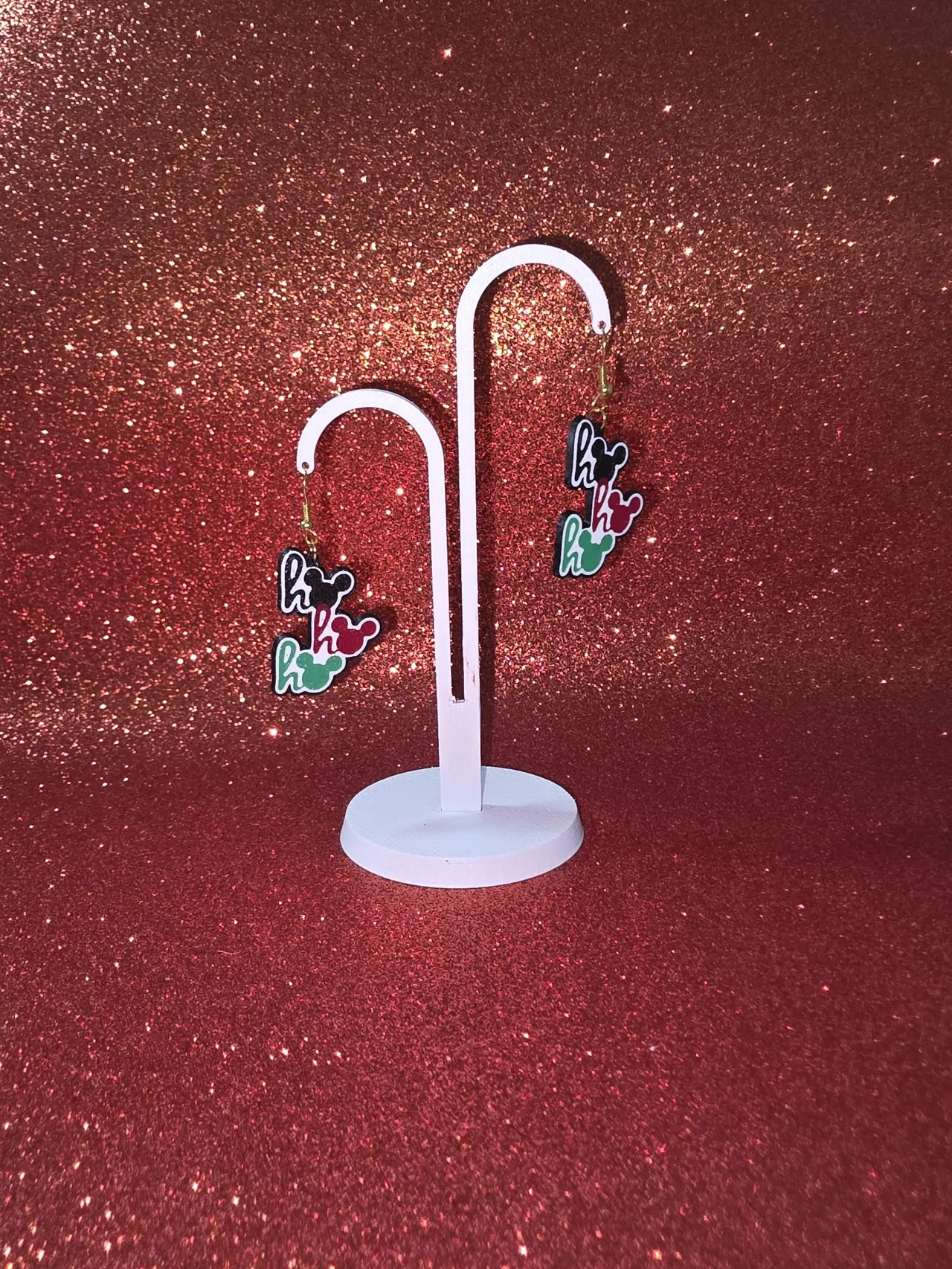 Ho Ho Ho Mickey Mouse earrings view 3
