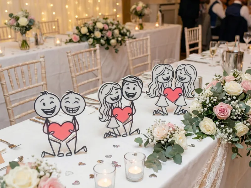 Cute Couple Heart – 10 cm | Inclusive Love Decor
