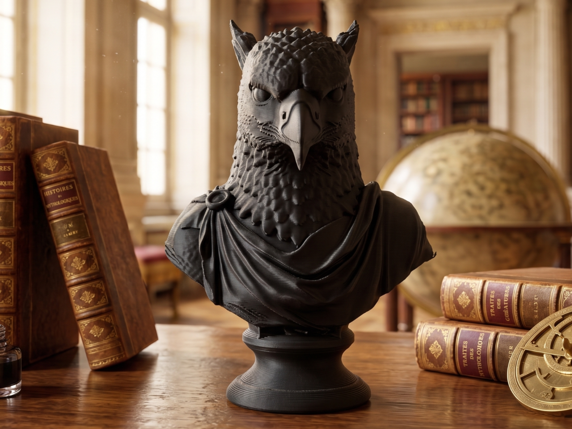 Greek Philosopher Hippogriff Bust