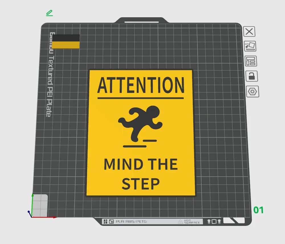Mind the Step sign by SharKeH - MakerWorld