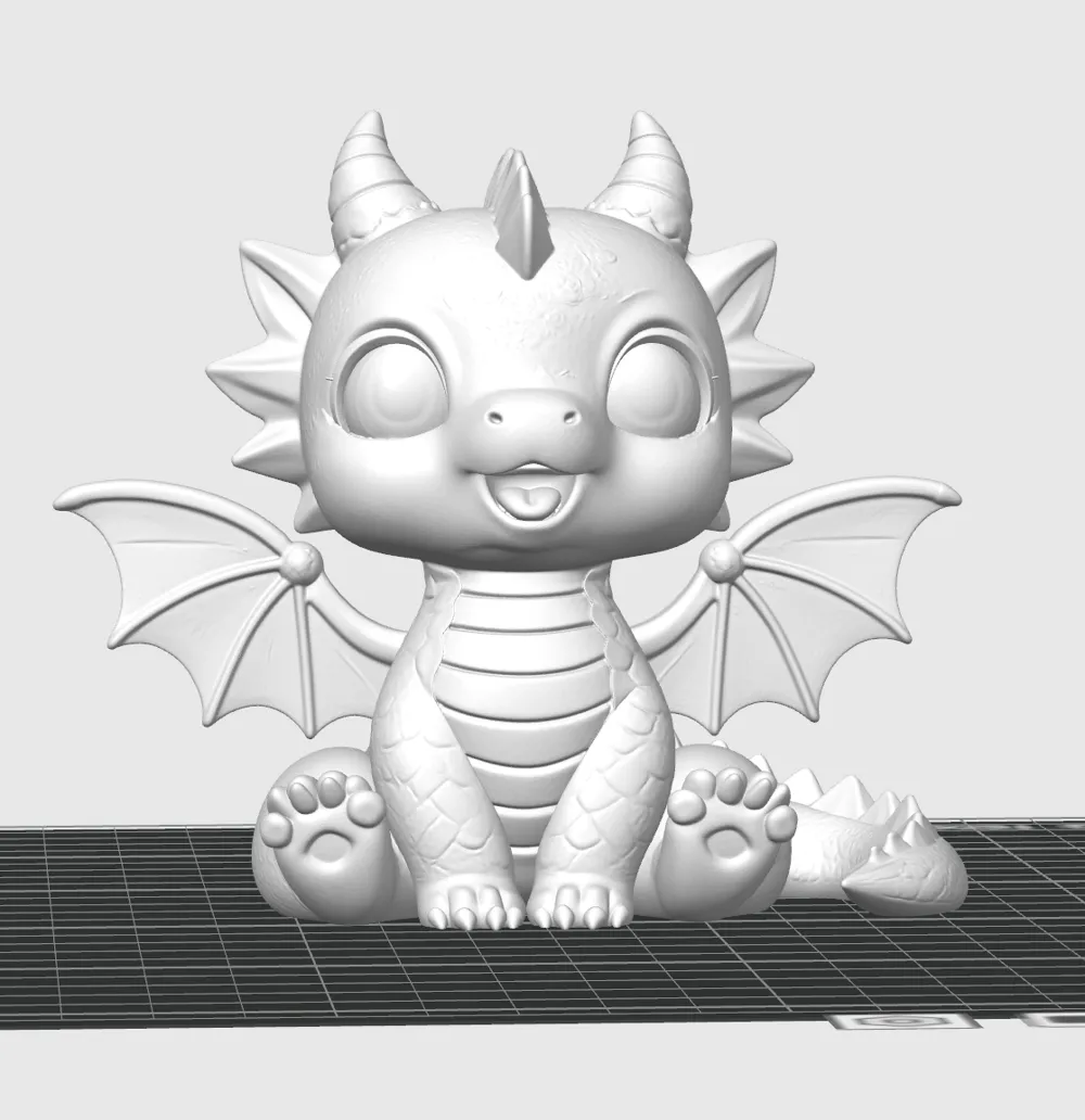Little cute dragon figurine - Free 3D Print Model - MakerWorld