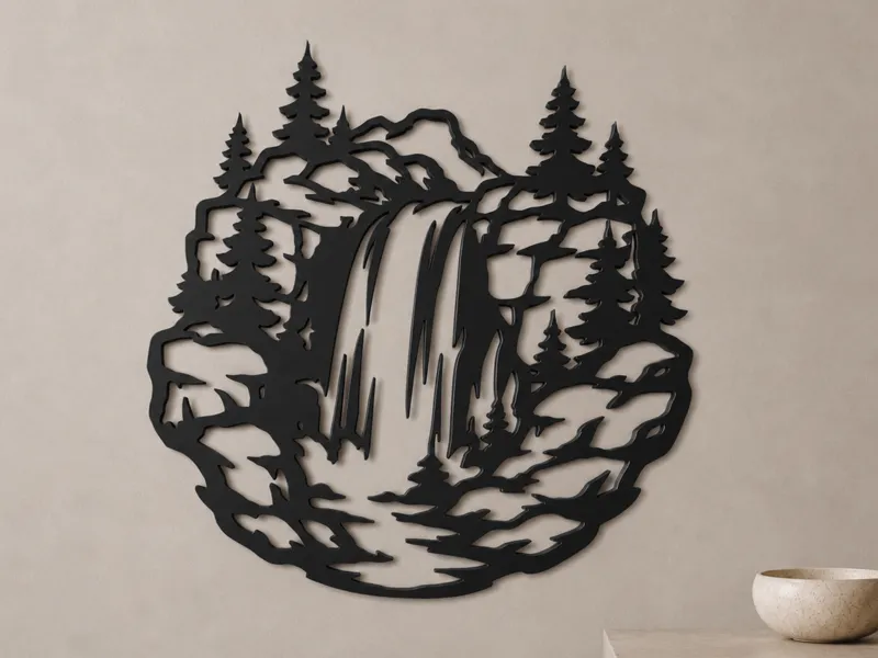 Waterfall wall decoration