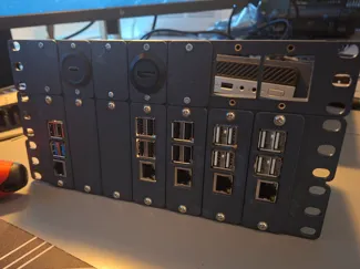 1U modular panel half rack 7 slots 10" rack