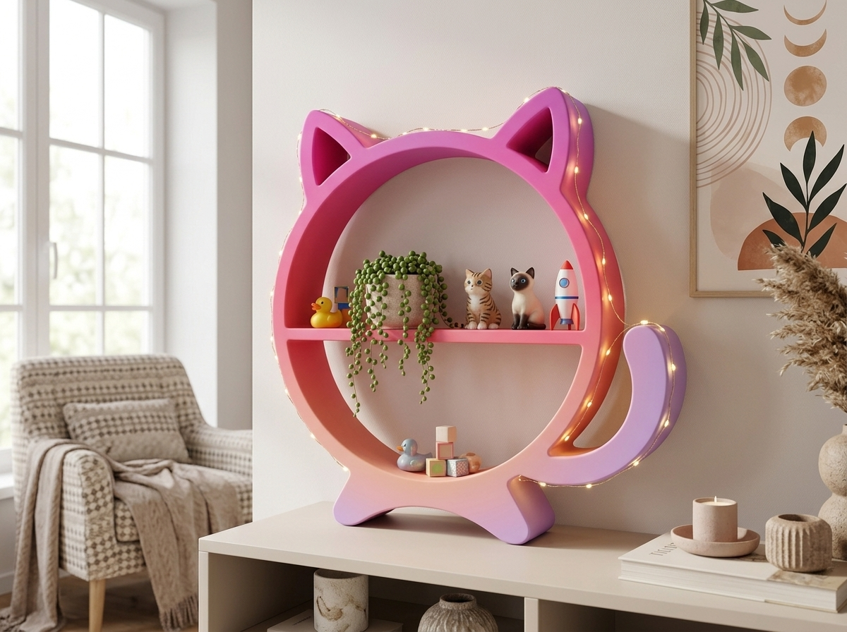 Round Cat Display Shelf — Tabletop & Wall-Mounted - 1