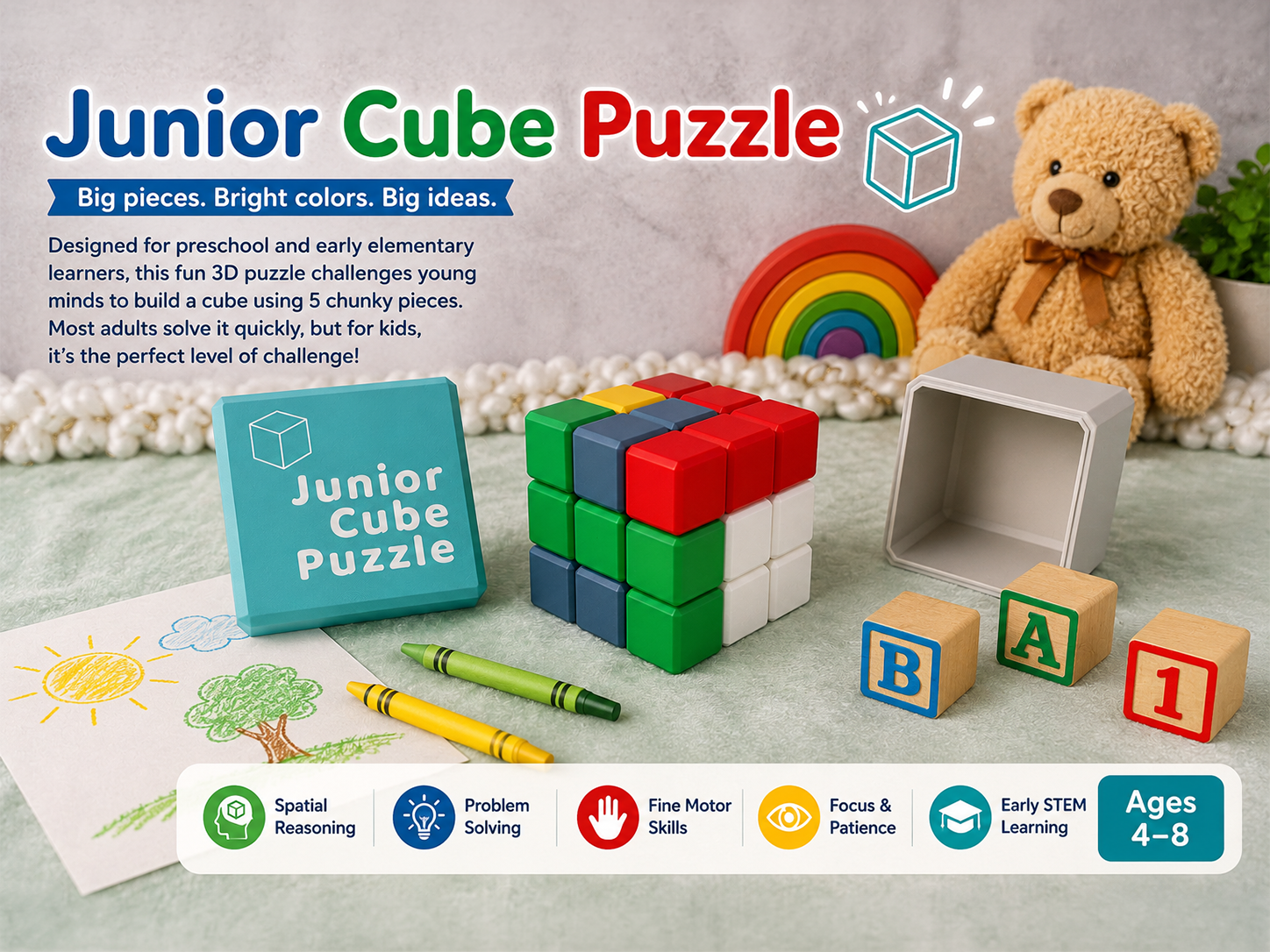 Miniatura 1 do modelo 3D Junior Cube Puzzle & Case